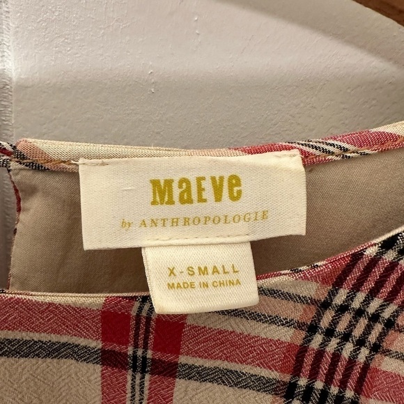 Maeve by Anthropologie Plaid Top, Size XS - Picture 9 of 11
